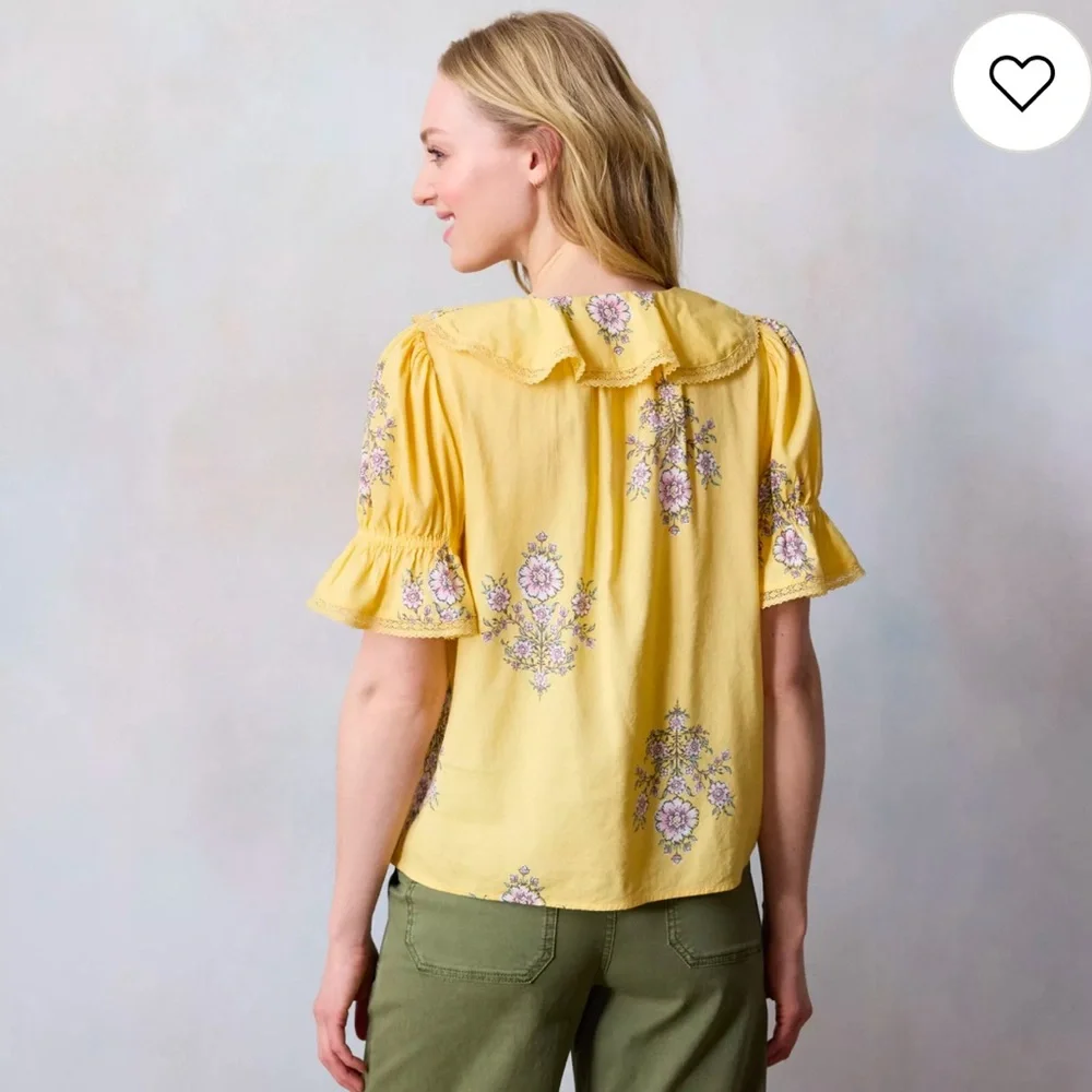 LC Lauren Conrad Yellow Floral Top - Picture 2 of 4